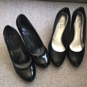 SOLD//Black Heels (2 Pairs) Size 8